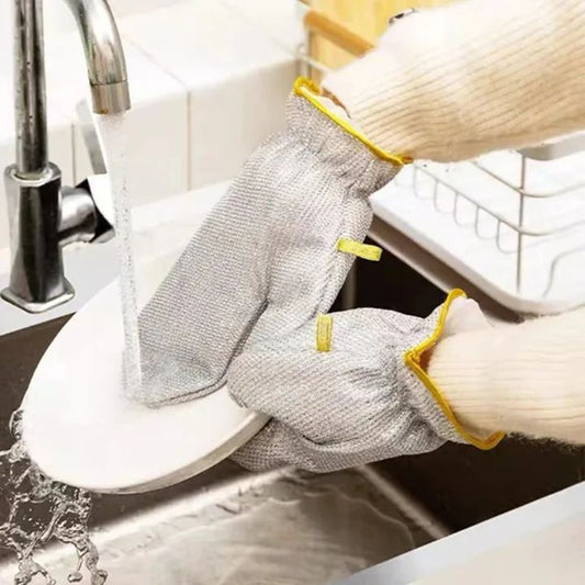 New Steel Wire Dishwashing Gloves for Kitchen Cleaning